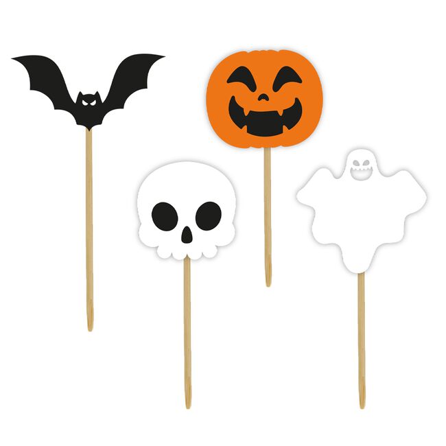 Halloween Ghoulish 12 Cupcake Toppers 