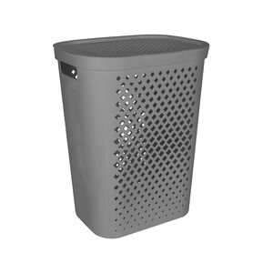 DARK GREY DIAMOND PATTERN 58L Laundry Hamper
