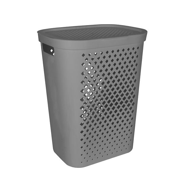 DARK GREY DIAMOND PATTERN 58L Laundry Hamper