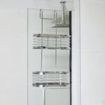 CAUSEWAY BAY TWO TIER OVAL Chrome Hanging Shower Caddy