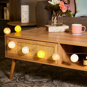 10 Warm White LED Cotton Balls