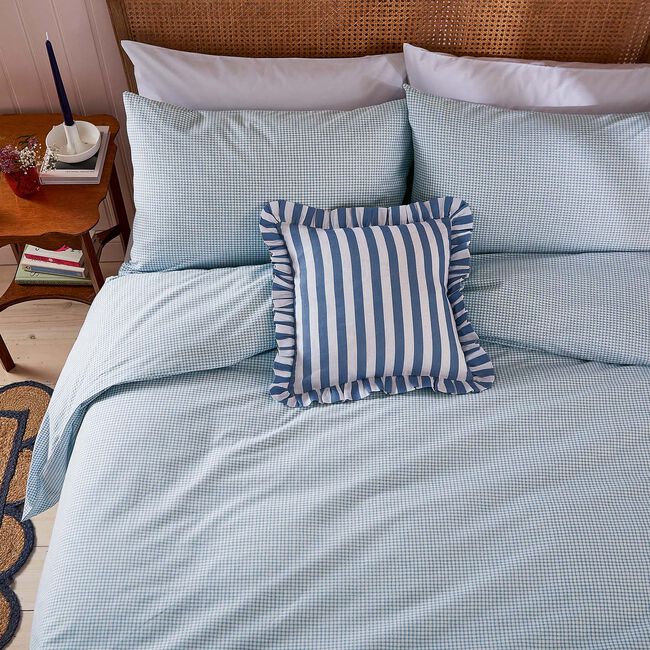 HELENA SPRINGFIELD SINGLE DUVET COVER Gingham Blue