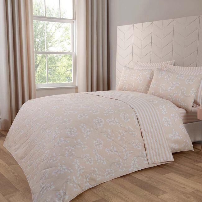 May Blossom Bedspread 200cm x 220cm - Natural