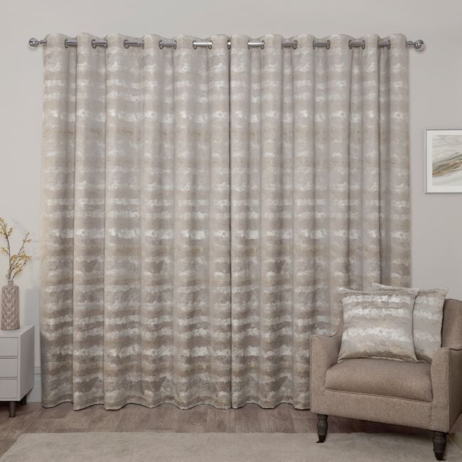 SUNSET STRIPES GREY/OCHRE 66x54 Curtain
