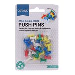 Concept Coloured Push Pins 30 Pack