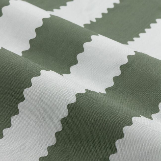 BIRDIE STRIPE BAY GREEN/MIST PENCIL PLEAT 168X229 Curtain