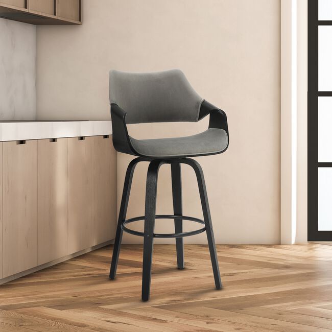 Beckett Barstool - Grey Velvet