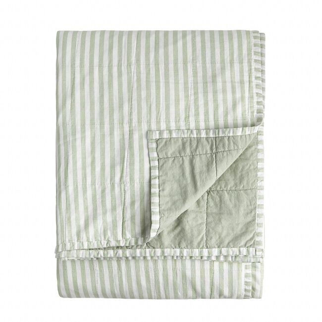 YARD HEBDEN STRIPE EUCALYPTUS/BAY GREEN 150x200cm Bedspread 