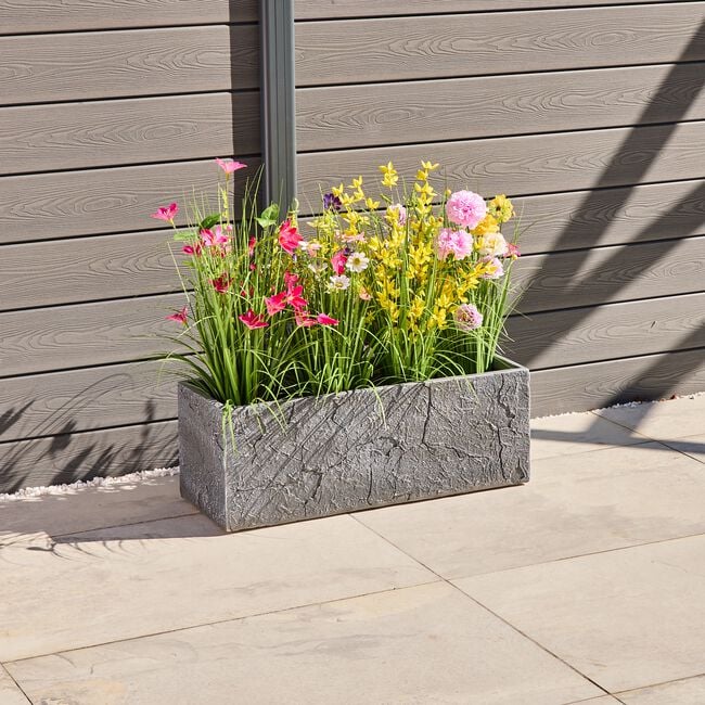 PORTO Large Dark Grey Marble Pot