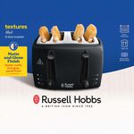 Russell Hobbs Textures 4 Slice Toaster - Black