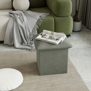CUSHION OTTOMAN VELVET Grey