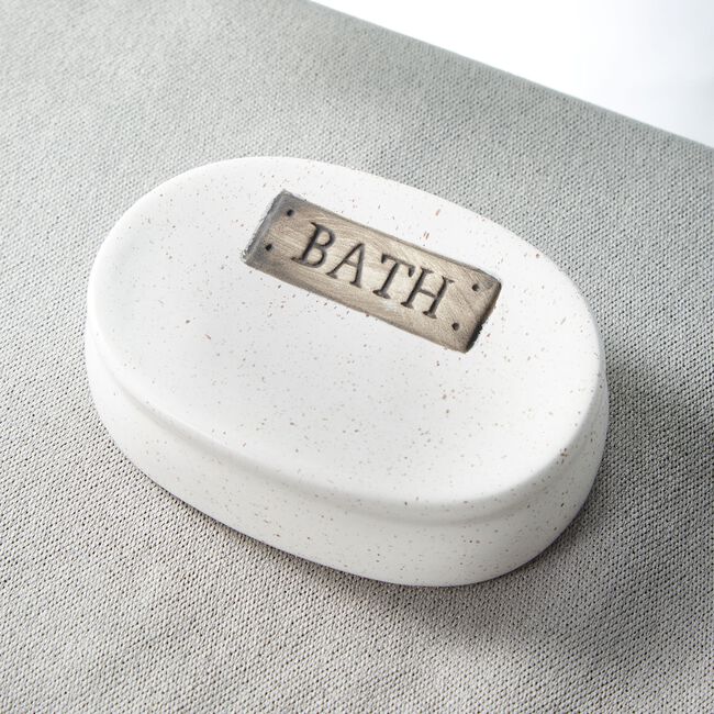 Rustic Ceramic Soap Dish - White