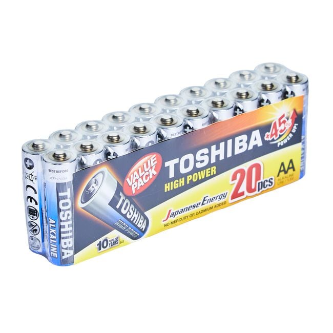 Toshiba High Power Value AA Batteries 20 Pack