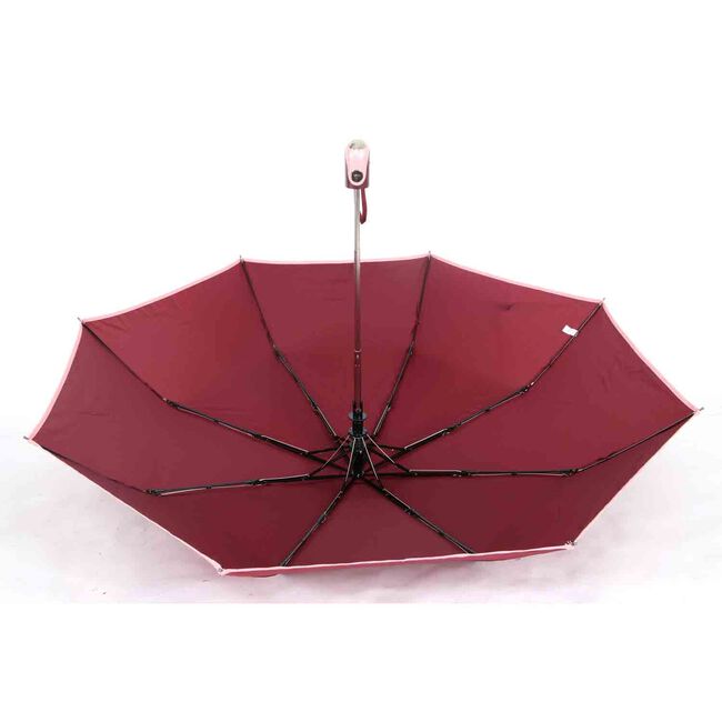 Susino Semi-Auto Compact Burgundy Umbrella w/Cover