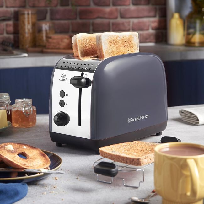 Russell Hobbs Colour Plus Grey 2 Slice Toaster