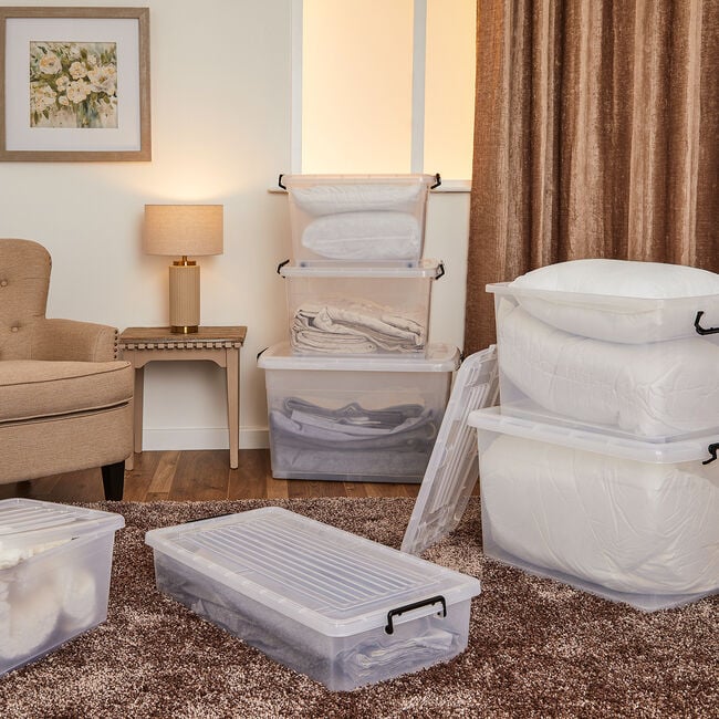 120L Rolling Clear Storage Box