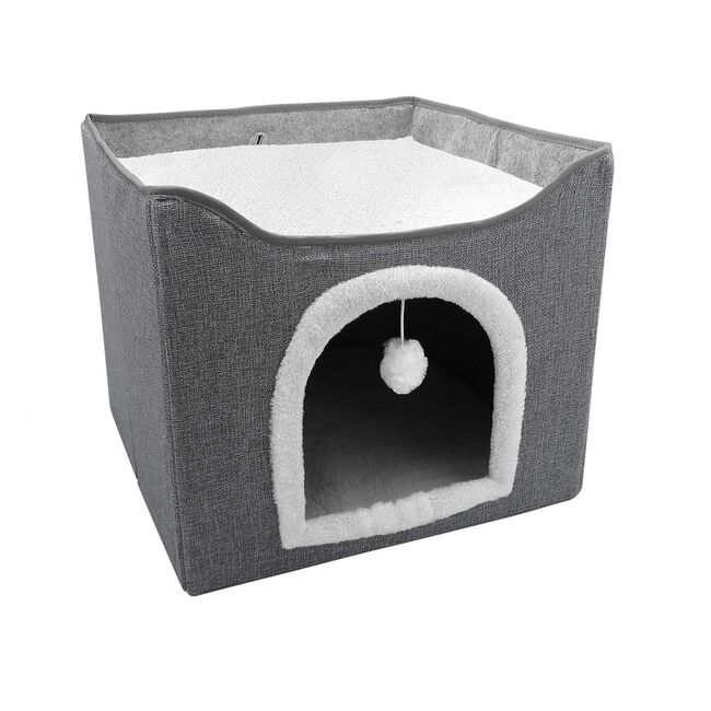 Folding Cat House Dark Grey