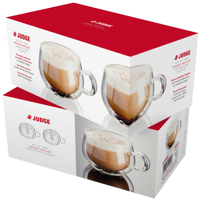 Judge Double Wall 225ml Glass Coffee Cup - 2 Pack