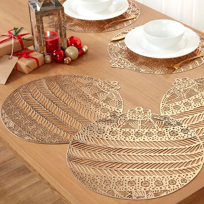 Bauble Placemat - Gold