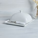 Abney & Croft White Butter Dish with Knife
