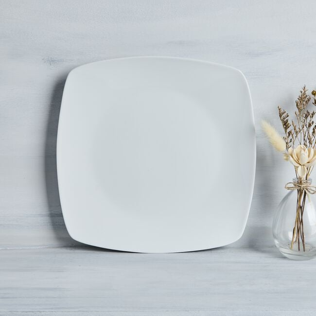 Abney & Croft White Square Dinner Plate
