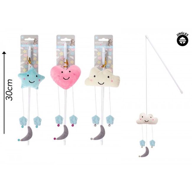 Plush Wand Kitten Teaser Cat Toy - Assorted