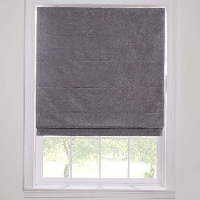 BLACKOUT & THERMAL TEXTURED SLATE 90X140cm Roman Blind
