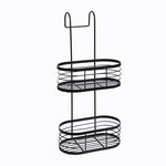 CAUSEWAY BAY TWO TIER OVAL Black Hanging Shower Caddy