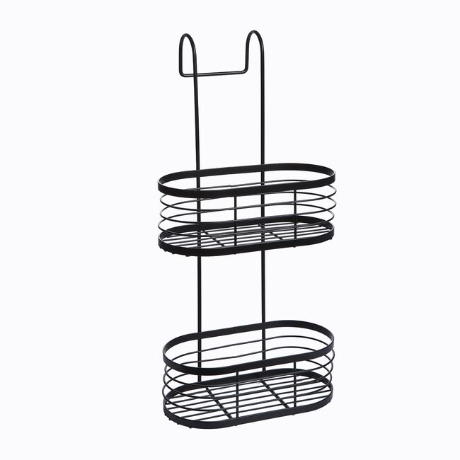 CAUSEWAY BAY TWO TIER OVAL Black Hanging Shower Caddy