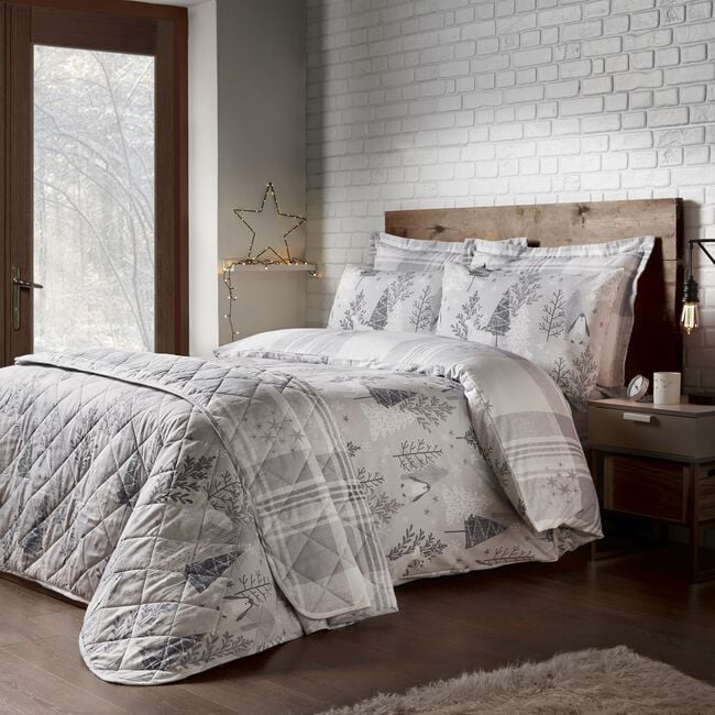 DOUBLE DUVET COVER Brushed Cotton Arctic Scene