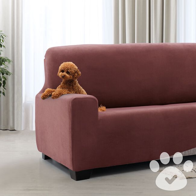 REGAL MILLS EASYSTRETCH VELVET BORDEAUX  4 Seater Sofa Cover