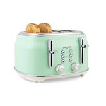 SALTER RETRO GREEN CURVED BODY 4 Slice Toaster