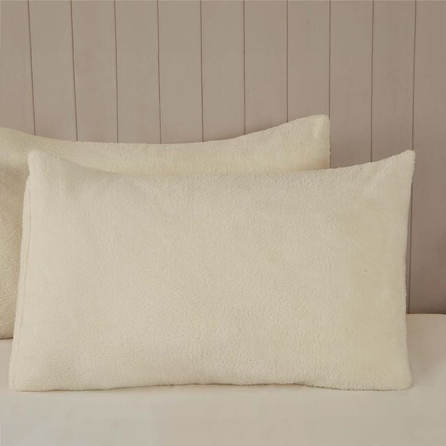 DOUBLE DUVET COVER Teddy Plush Ivory