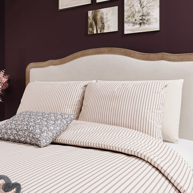 HARVEST MOON SINGLE DUVET COVER Ticking Stripe Copper