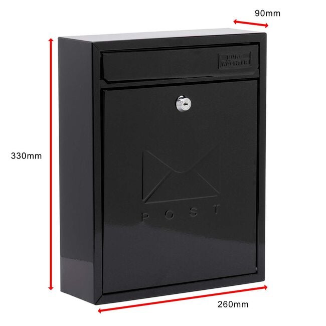Steel Letterbox - Compact Black