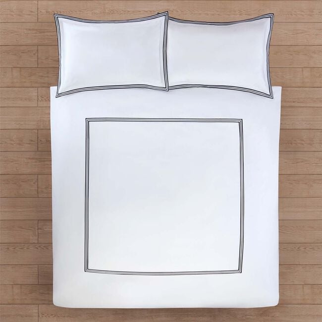 KING SIZE DUVET COVER Tripoint Border Navy 500TC 