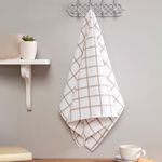 Multi Check Tea Towel - Mocha