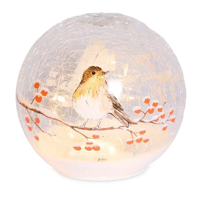 Cashel Living Robin Crackle Effect Ball - 15cm