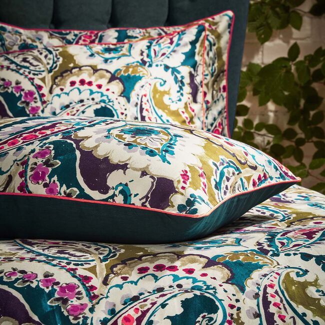 EW BY EDINBURGH SUPER KING SIZE DUVET COVER Aretha Teal/Olive