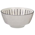 Siaki Cream & Black Printed Snack Bowl