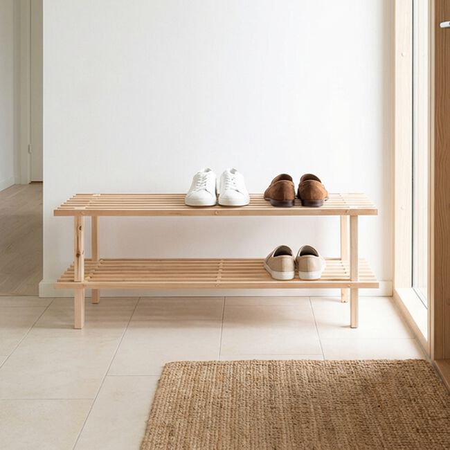 Shoe Rack 2 Layer Fir Wood