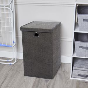 Tweed Dark Grey Foldable Laundry Hamper