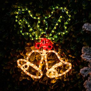 Bells & Holly Rope Light Silhouette