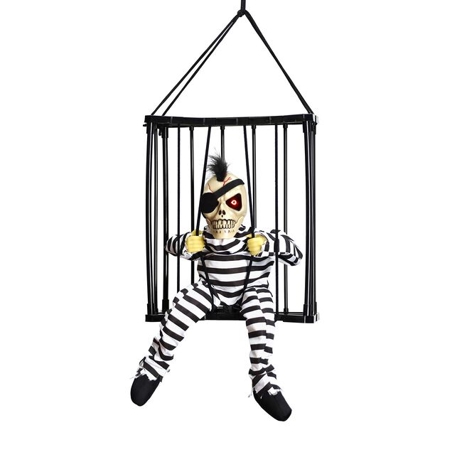 Hanging Animated Talking Prisoner in Cage