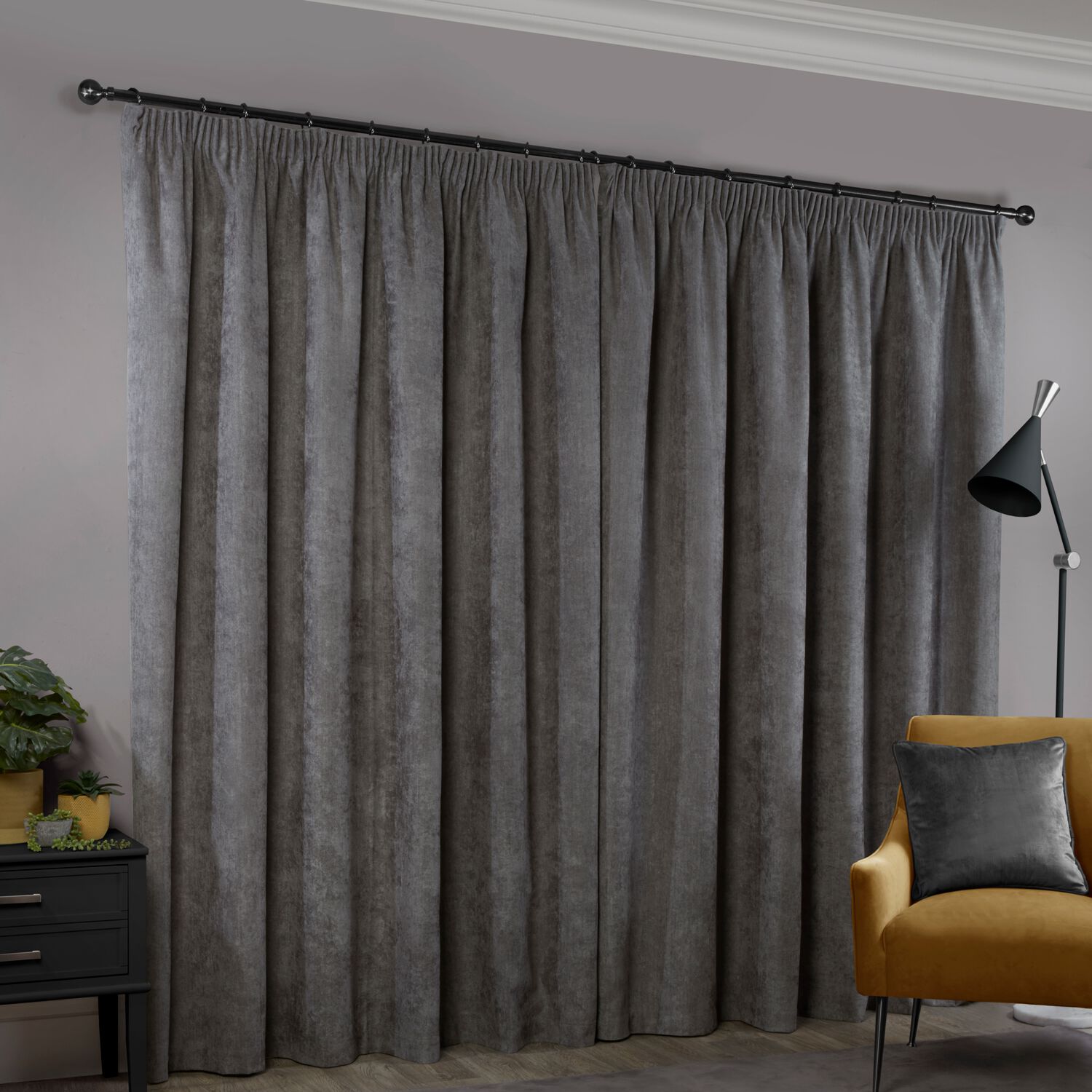 Blackout Herringbone Pencil Pleated Curtains Home Store + More