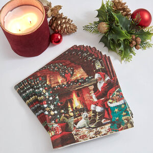 Fireside Santa Napkins 20 Pack