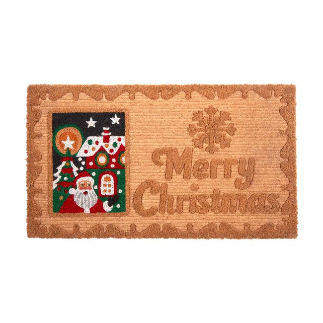Christmas Santa Coir Ribbed Doormat 40cm x 70cm