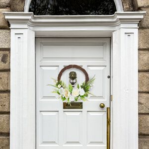 White Floral Wicker Wreath