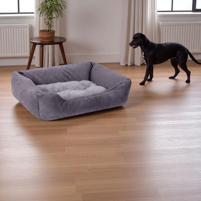 PREMIUM Quilted Grey  Pet Bed - Large