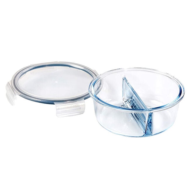 Wiltshire Glass Storage Round Container 2 Divider